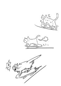 Cat skateboarding 1