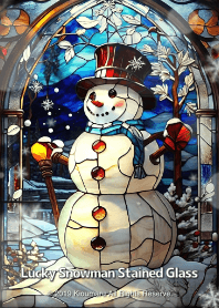 Lucky Snowman Stained Glass 2