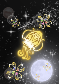 Aquarius and four leaves