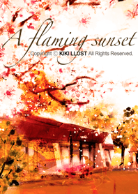 A flaming sunset.