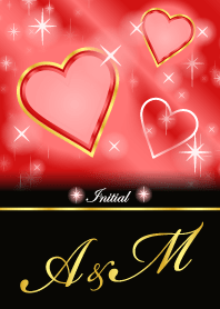 A&M イニシャル 恋愛運UP!赤×ハート