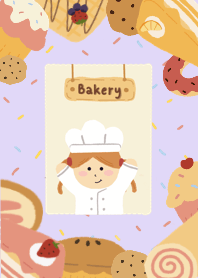 Little girl bake bakery.