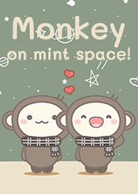 Monkey on green galaxy!