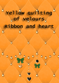 Yellow quilting of velours(Ribbon,heart)