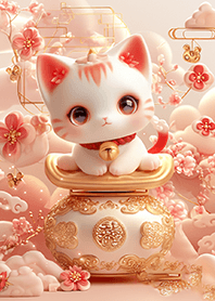 ⭐️福氣滿盆桃花招財貓 ❤️1-2