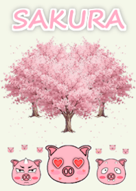 SAKURA with cute Pig_Green.JP
