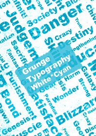 Grunge Typography White&Cyan