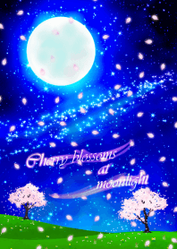 Cherry blossoms at moonlight.