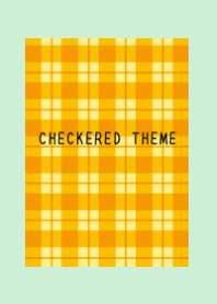 ORANGE CHECKERED THEME-LIGHT MINT GREEN