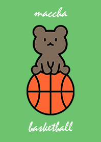basketball and sitting bear cub matcha