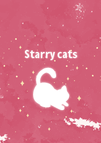 Starry cats (Dusty rose red)