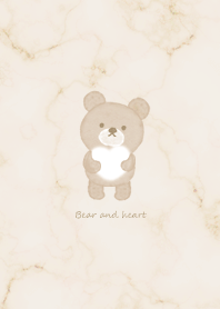 Bear and fluffy heart2 beige12_2