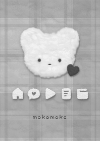 もこもこ & くま ♥ チェック柄 F-20