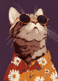 Summer Cat with Sunglasses