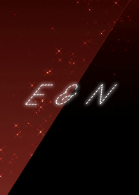 E & N cool red & black initial