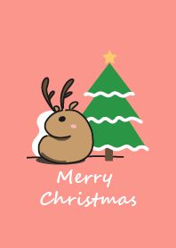 deer staring - merry christmas