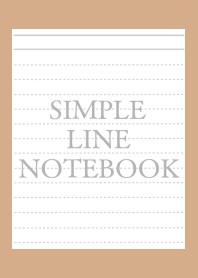 SIMPLE GRAY LINE NOTEBOOKj-LIGHT BROWN
