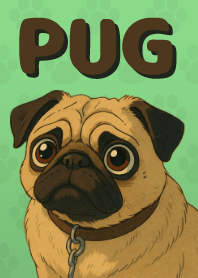 Pop and Cute Pug Theme Green 01