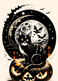 cat halloween 7151D3