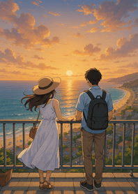 Sunset Coastline Summer Light