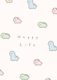 Smile Dinosaurs(pattern)/beige pastel.