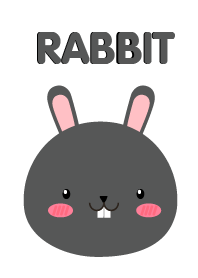 Simple Cute Face Black Rabbit Theme
