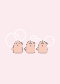 はにわ 三体の埴輪 ややぽっちゃり ピンク
