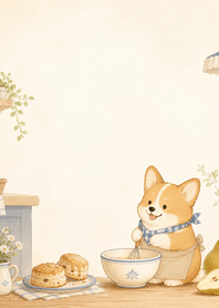 Sand Corgi Pear Scone Kitchen