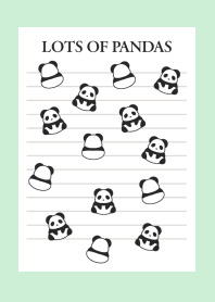 LOTS OF PANDAS NOTEBOOK/LIGHT MINT GREEN
