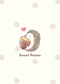 Hedgehog and Sweet potato -beige- dot