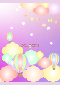 dream cute balloons on light purple JP