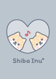 柴犬音符[くすみブルー]