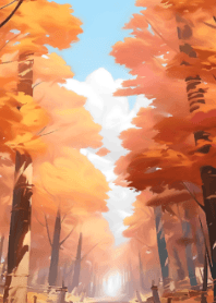 秋天的紅楓小徑