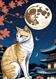 Cat under the Moon 3474A9
