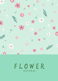 FLOWER MINT GREEN-NATURAL 20