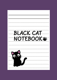 BLACK CAT NOTEBOOK/DEEP PURPLE