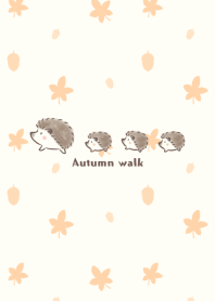 Hedgehog and Autumn walk -orange-