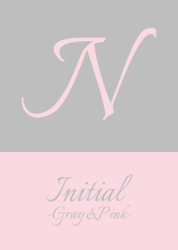 Initial "N" -Gray&Pink-