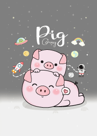 หมูน้อยบนอวกาศ สีเทา