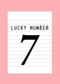 LUCKY NUMBER 7 NOTEBOOKj-PINK RED