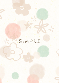 Simply watercolor Circle Flower Japan