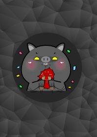 Simple Angry Cute Balck Pig Theme