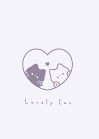 Pair Cats in Heart(line)|lavender 07.