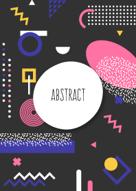 Abstract Geometric Colorful Black