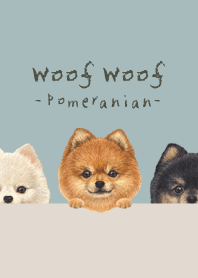 Woof Woof - Pomeranian - BLUE GRAY