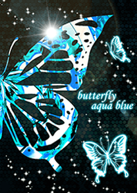 butterfly aqua blue