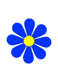 Simple Blue Flower [ White ] var. JP1