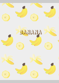Various bananas on gray