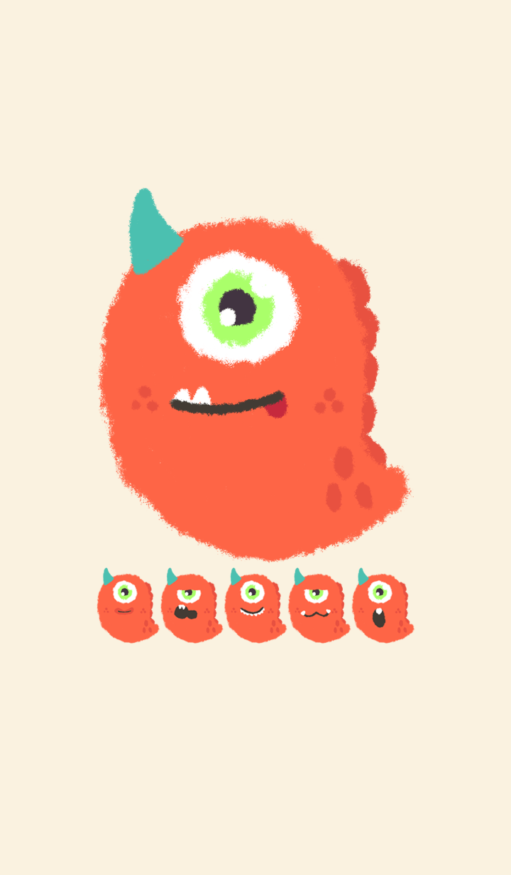 Kawaii orange monster