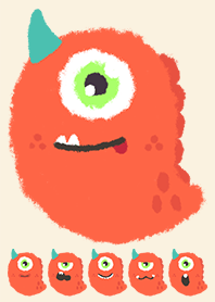 Kawaii orange monster
